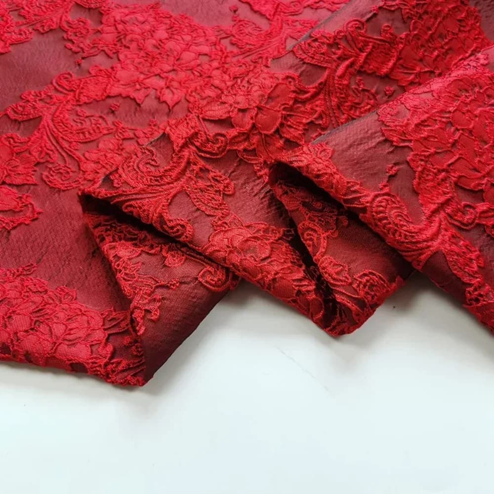 Jacquard Brocade Fabric Three-dimensional Solid Color Dark Pattern Spring Autumn Dress Fashion Women's Fabrics By The Meter