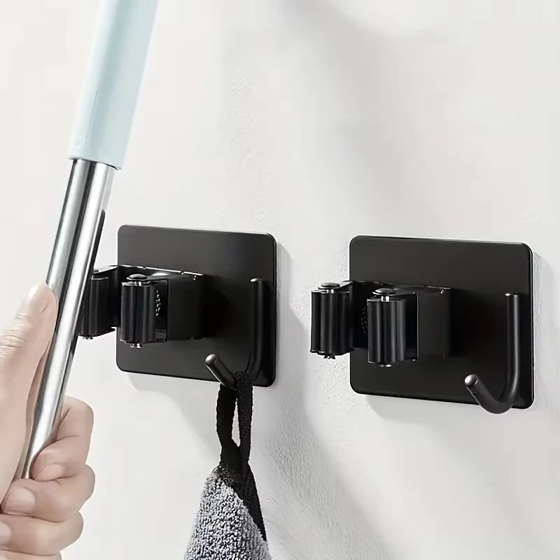 Porta scopa in acciaio inossidabile montato a parete autoadesivo cucina bagno impermeabile multiuso scopa gancio forte