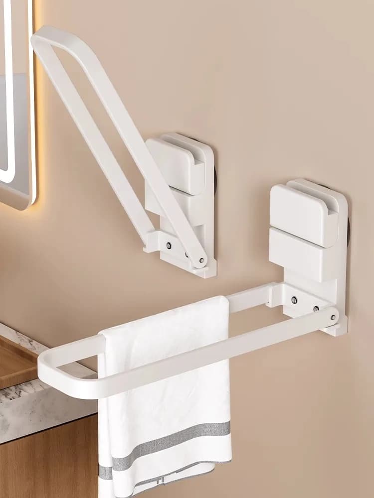 Portasciugamani da bagno a ventosa, mensola galleggiante da cucina, portasciugamani pieghevole, accessori bagno, porta fazzoletti