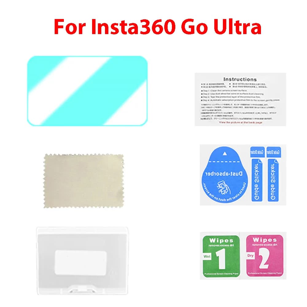 For Insta360 Go Ultra Tempered Glass Screen Protector Scratch and Scratch Screen Film Action Room Accessories