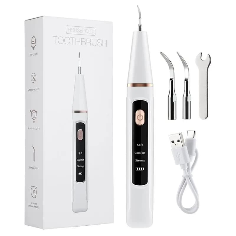 【PRODOTTO POPOLARE】 Strumento per la rimozione di macchie e placca sbiancante - Pulitore elettrico a ultrasuoni per tartaro dentale - Scaler - Per l'igiene orale