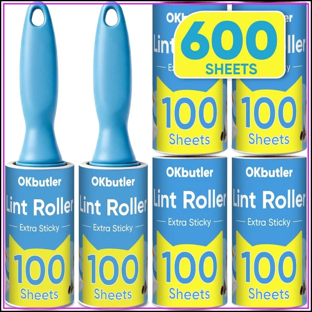 600 Sheets Lint Roller for Pet Hair, Extra Sticky, Spiral Easy Tear & Ergonomic Handle, for Clothes, Furniture & Car Seats