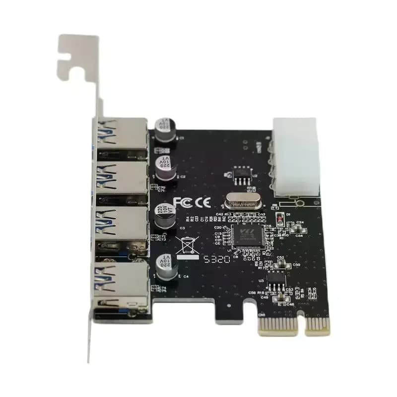 Adattatore HUB USB 3.0 PCI Express PCIe, Scheda di Espansione PCI-E con 4 Porte USB 3.0, Controller USB3.0 a 4 Porte, Accessori Fai-da-Te