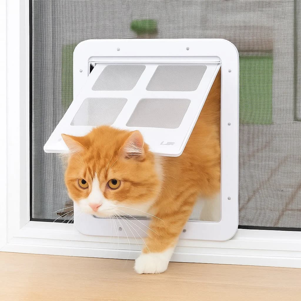 Nuova Porta Automatica Scorrevole per Animali Domestici con Funzione di Chiusura Magnetica e Blocco di Sicurezza