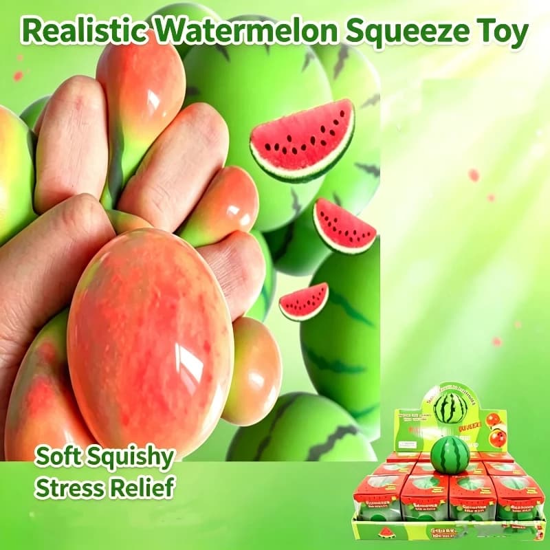 Color Changing Squishy Watermelon Ball Slow Rebound Stress Relief Squeeze Ball Soft Flexible Prank Decompression Ball For Adults