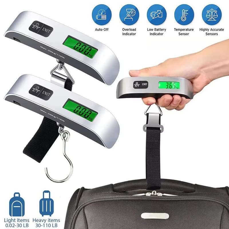 1/2pc 110lb 50kg Portable Handheld Digital LCD Display Travel Luggage Scale Baggage Bag Weight Balance Electronic Weighing Tools