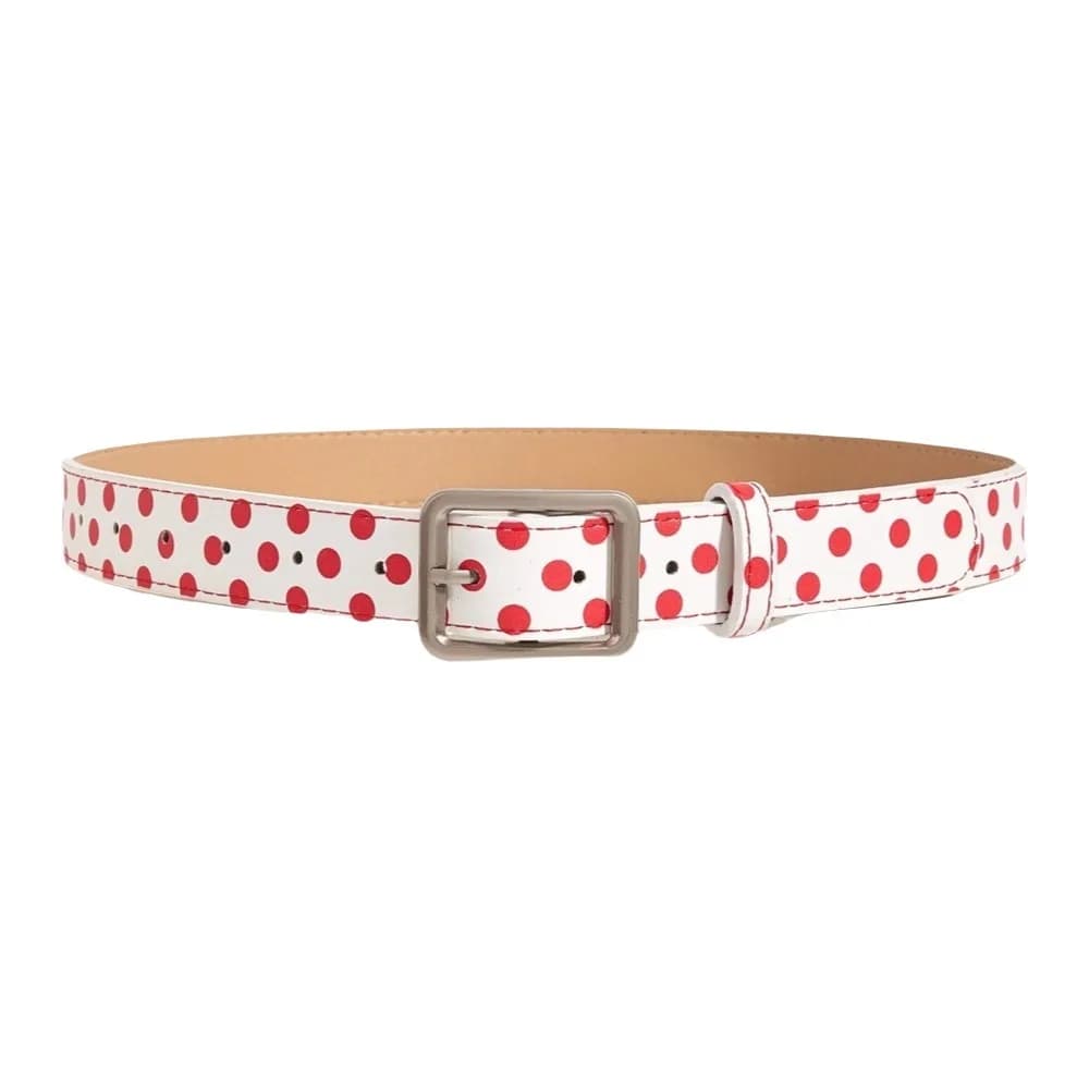 Fashion Pin Buckle Polk Dot Belt PU American Women's Belt Ethnic Style Y2K Jeans Waistband Spicy Girls