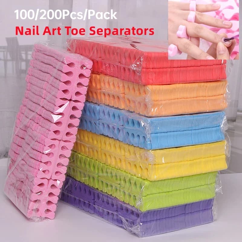 100,200 pcs/Pack Nail Art Separators of the toes of the toes of the toes Soft sponge UV Gel Nail Polish Beauty Tools Manicure Pedicure Pack Nail Kit