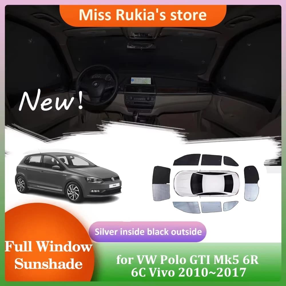 Tendine parasole per Volkswagen VW Polo GTI Mk5 6R 6C Vivo 2010 ~ 2017 Tetto Finestre Visiera parasole Parabrezza Tenda Tetto apribile Copertura Accessorie