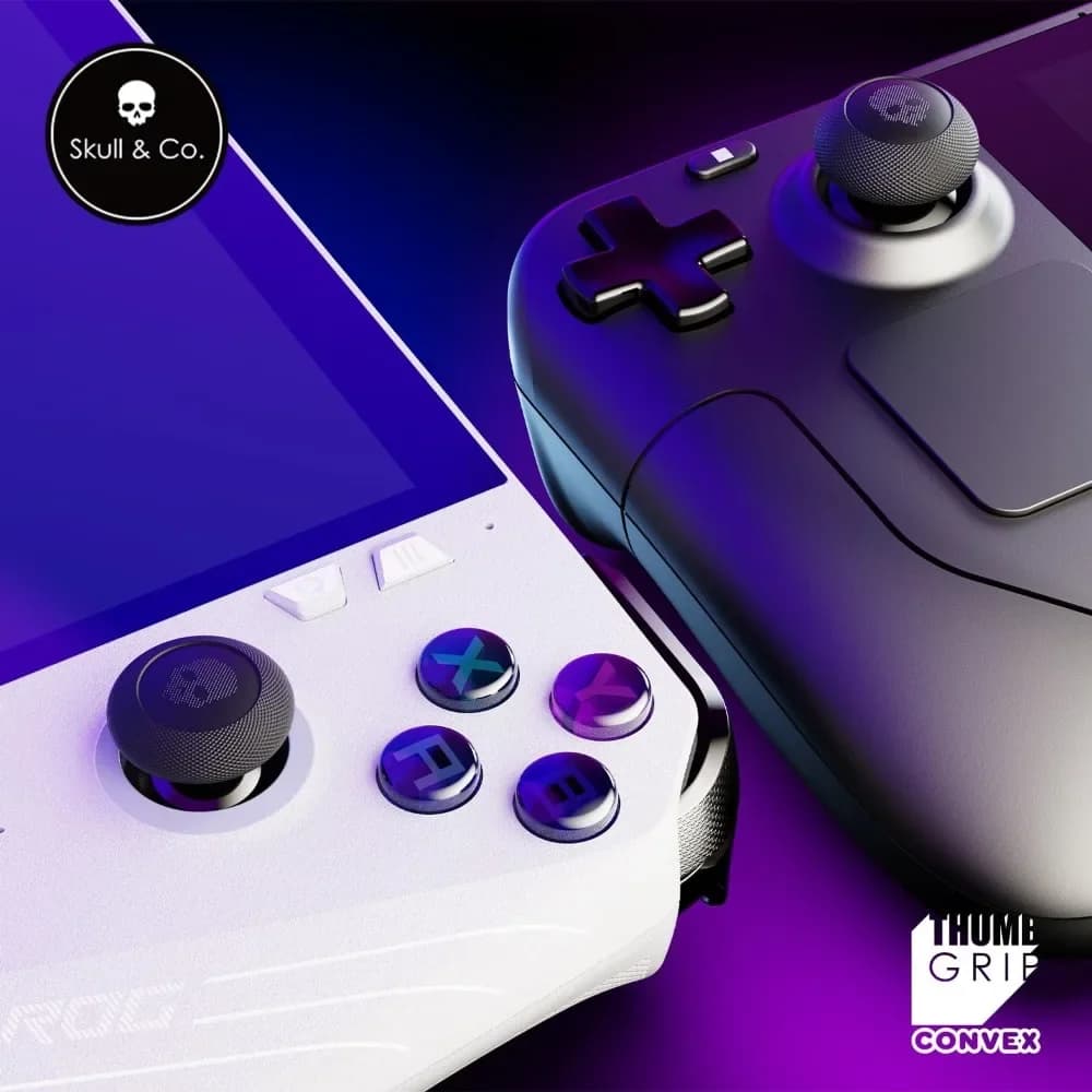 Set di Impugnature Convessi Skull & Co. per Joystick, Copri-Stick Analogici per Steam Deck/OLED/ROG Ally/X, Accessori per Giochi