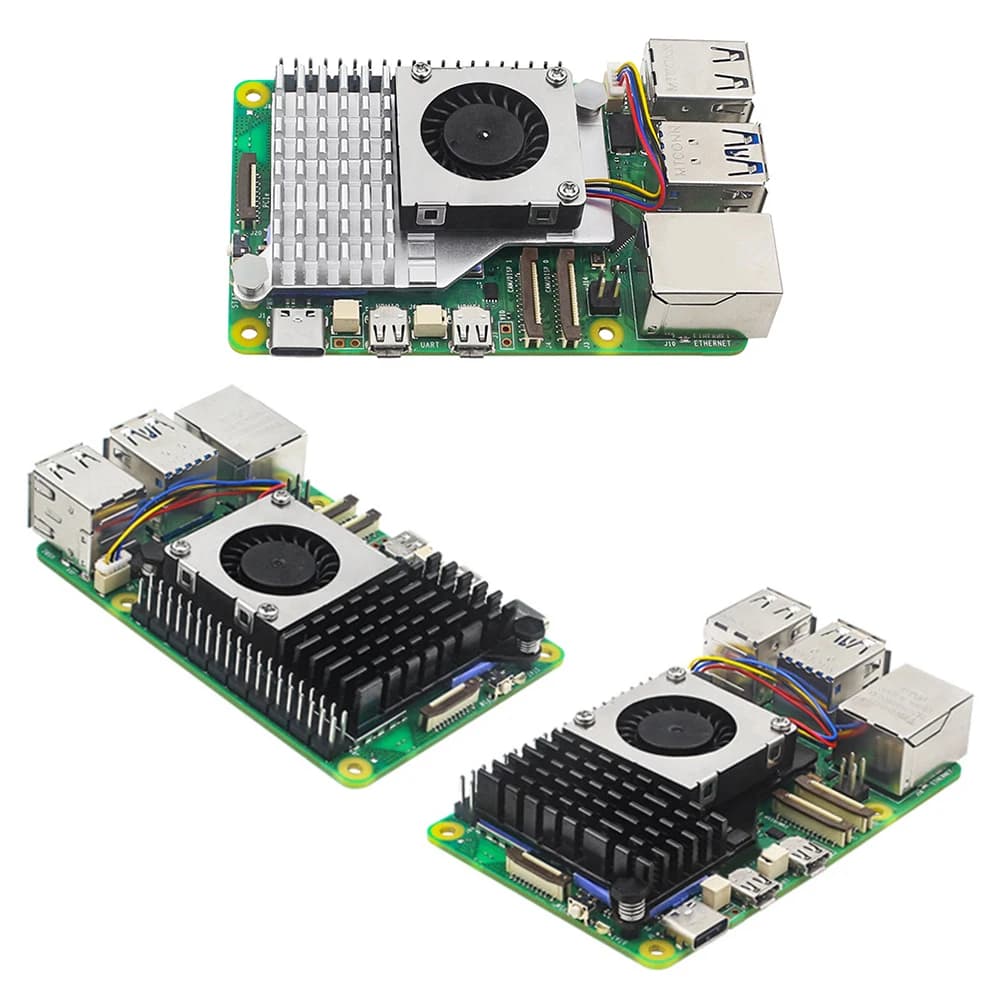 Dissipatore Attivo Ufficiale per Raspberry Pi 5 con Ventola, Supporto Compatibile, Radiatore a Pinne per Raffreddamento