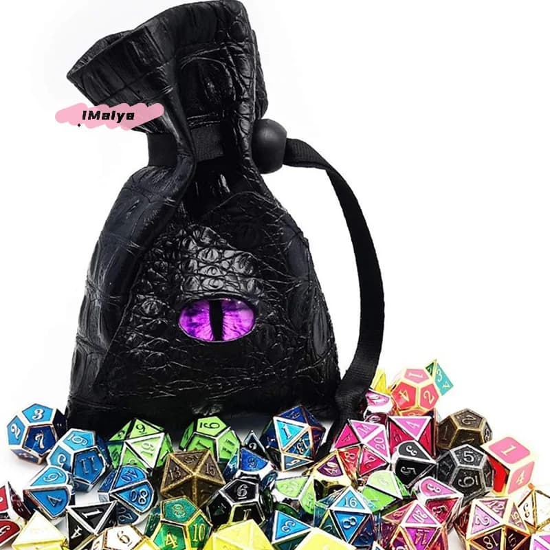 Sacchetto Porta Dadi con Coulisse in Pelle PU M-1pc, Borsa per Dadi D&D, Monete e Accessori Gioielli, Custodia per Carte Tarocchi e Oracoli