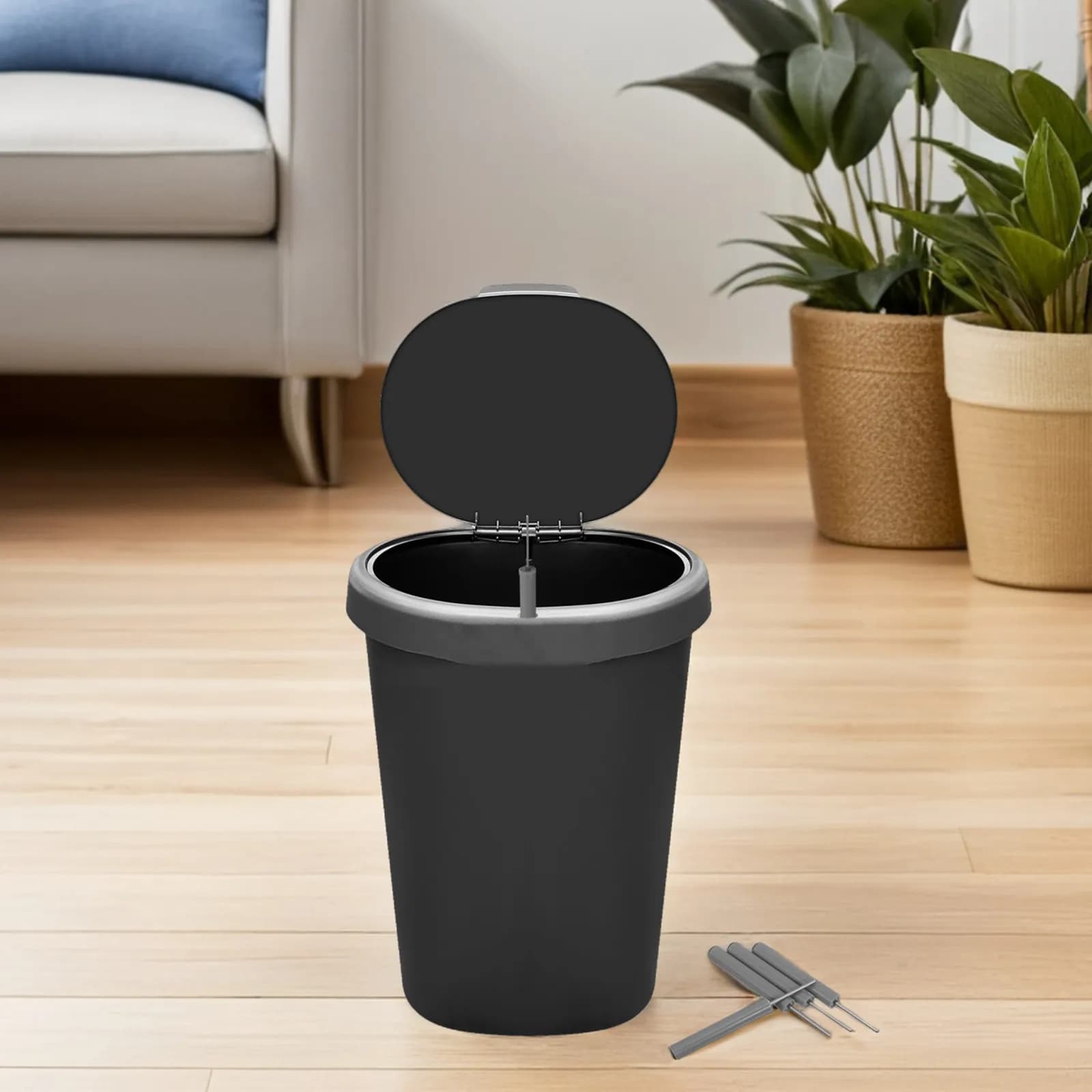 6Pcs Trash Close Damper Set Hydraulic Piston Dampers for Kitchen Cabinet Wastebasket Quiet Lid Closure Garbage Can