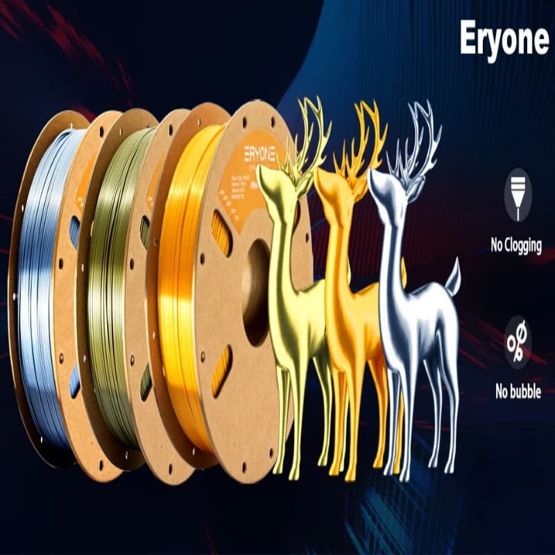 ERYONE 3KG Ultra Silk PLA Filament for 3D Printer, 1.75mm +/- 0.03mm Value Pack