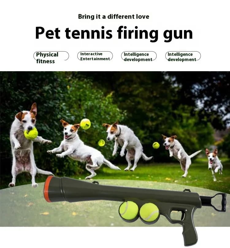Giocattolo per cani da compagnia di vendita caldo che serve pistola addestramento cane lancio palla lanciatore animale domestico tiro da tennis all'aperto giocattolo puzzle interattivo