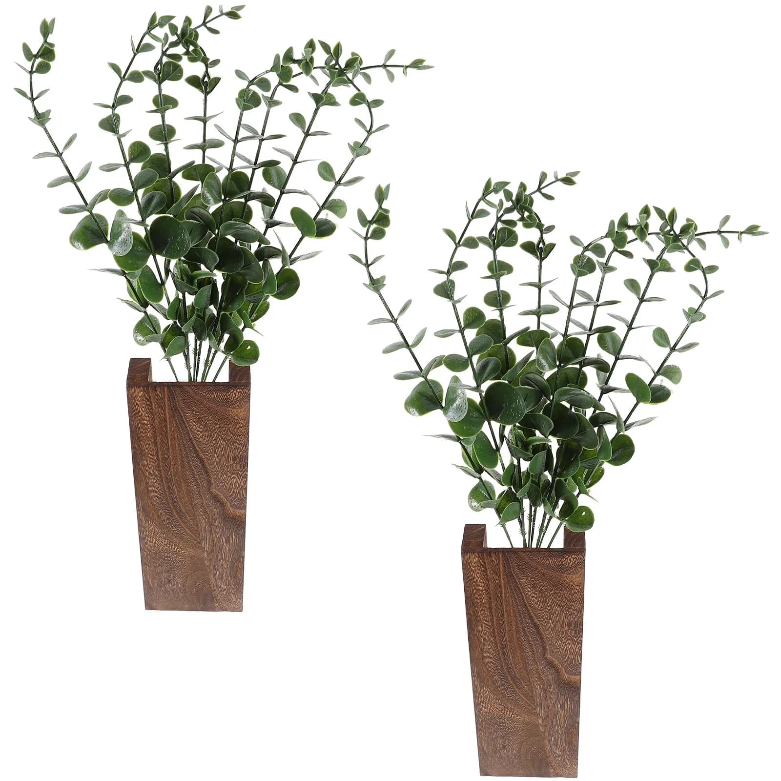 2Pcs Artificial Eucalyptuss Simulation Hanging Branch Vase Front Door Decor Natural Farmhouse Wall Mounted Fake Plants