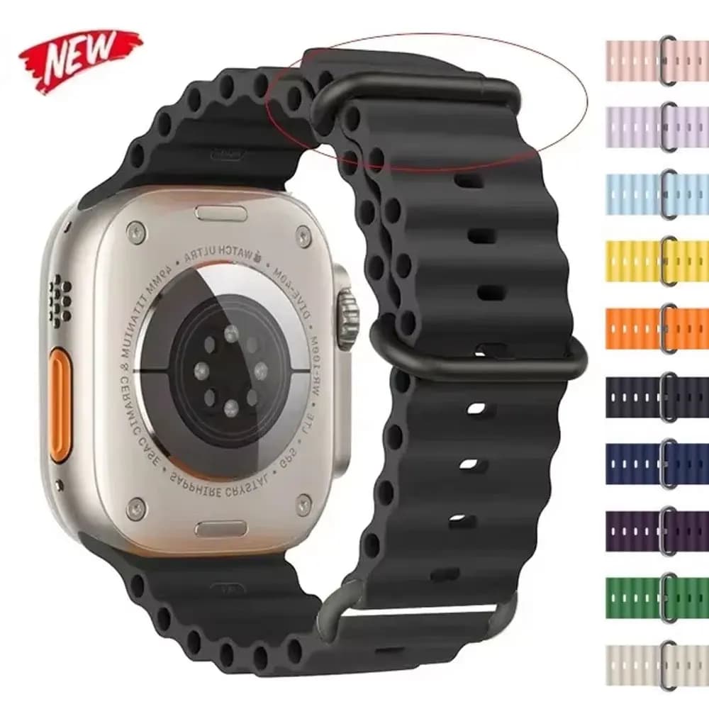 1:1 Ocean Band per Apple Watch Ultra 2 49mm 46mm 44mm 42mm 40mm 45mm 41mm braccialetto correa iWatch Cinturini serie 10 7 6 3 se 8 9