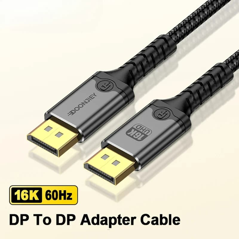 Cavo DisplayPort 2.1 16K da Maschio a Maschio, 8K@120Hz 4K@240Hz 80Gbps HDR Video Audio per TV, Laptop, Xbox, Proiettore