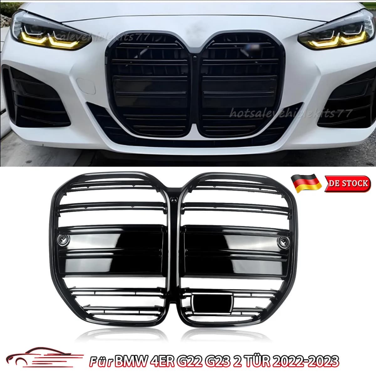 SAIQINGSP Black Polished BMW 4 G22 Series 2021 2022 2023 Front bumper Grill Superior Racing Grill Accessories Auto