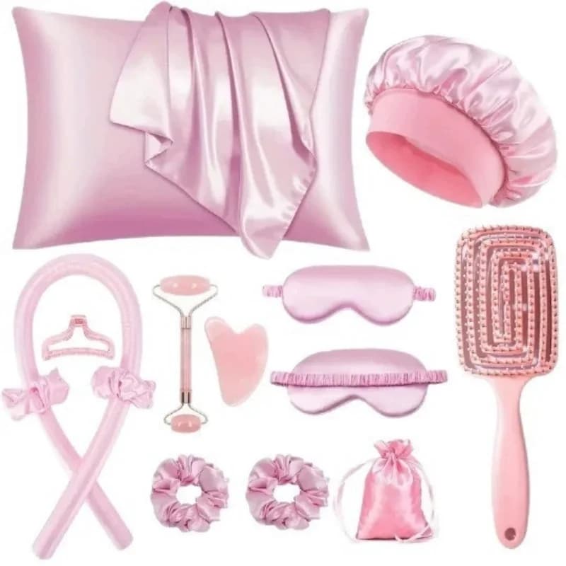 Set Arricciacapelli Senza Calore per Ricci Freschi Estivi, Kit con Cuffia da Doccia e Maschera per Occhi, Strumento per Acconciature Facili per Donne