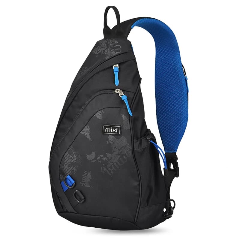 Mixi Fashion zaino per uomo borsa monospalla borsa a tracolla maschile Messenger Boys College School Bag Travel Causal Black 17 19 pollici