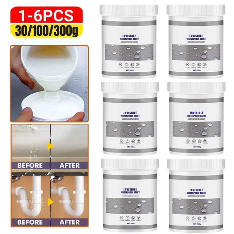 1-6PCS Agente Impermeabile Wc 30/100/300g Colla Anti-perdite Forte Legame Adesivo Sigillante Colla Invisibile Strumenti di Riparazione