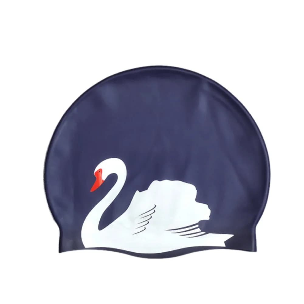 Plus Size Swimming Cap Printed Pattern Ear Protection Bathing Caps Elastic Waterproof Silicone Swim Cap For Long Short Hair