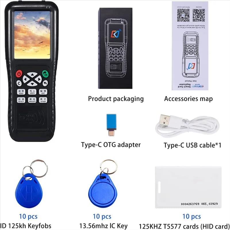 A23F-1Set ABS NFC RFID Card Copier Reader Writer NFC Smart Card Reader Writer RFID Copier Versione inglese Icopy X100 NFC ID IC R