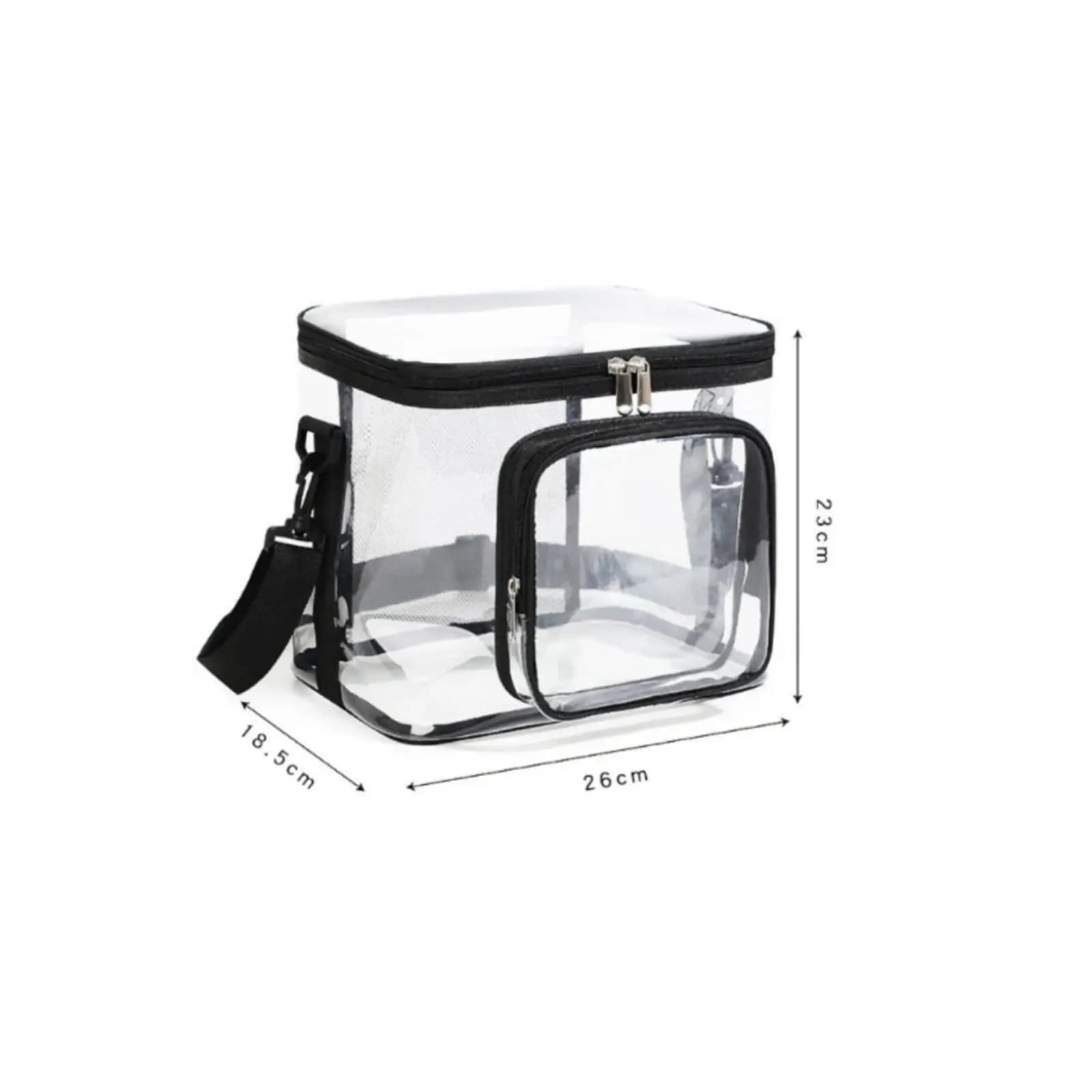 Portable Waterproof Storage Pouch with Black Edge Transparent Sealing Bag for Outdoor Travel Picnic Laundry Storage
