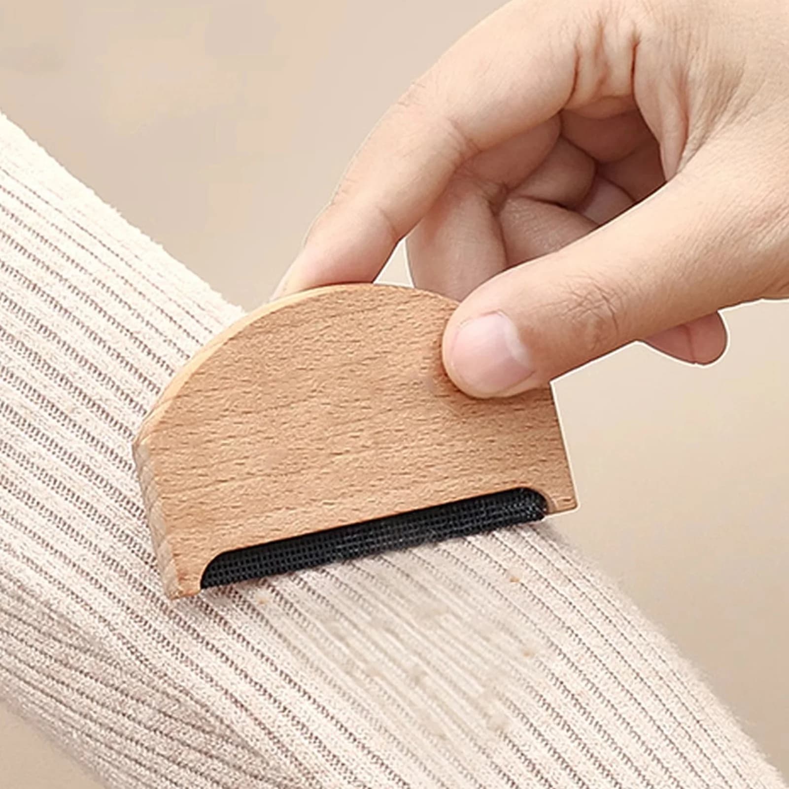 Levapelucchi in legno di faggio per maglioni e cappotti, rasapelo manuale portatile con bordo liscio