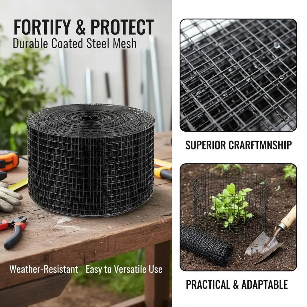Rete di protezione per pannelli solari 8x100ft per impianti solari su tetto, aziende agricole, aree per fauna selvatica, rivestimento in PVC antiruggine