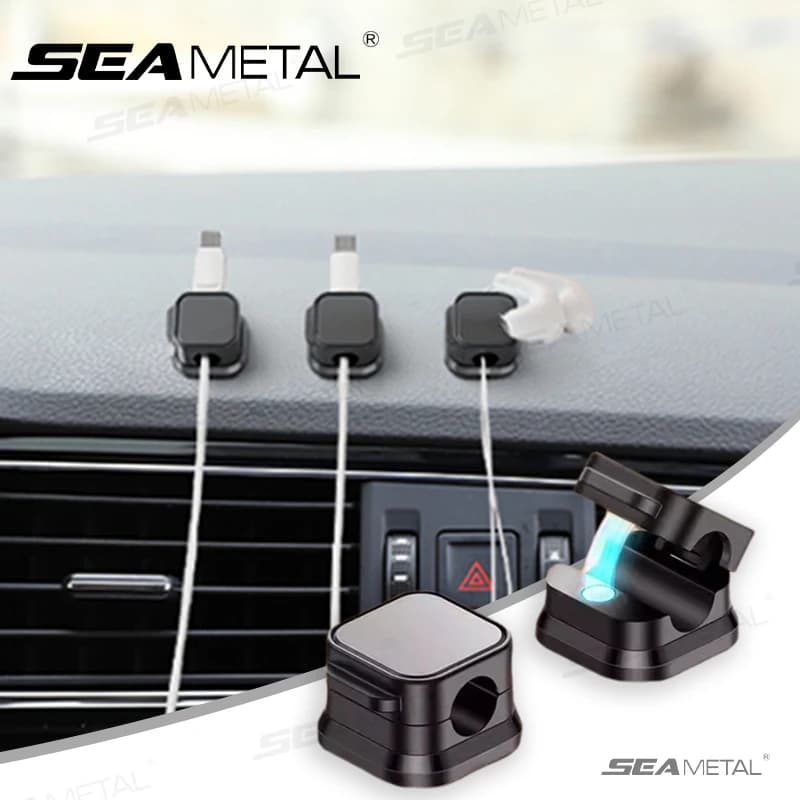 SEAMETAL 10 Pezzi Supporto per Cavo Magnetico Clip per Cavo Autoadesivo Tirando Liscio Cavo di Ricarica Keeper Clip per Cavo per Auto/Masa/Ufficio