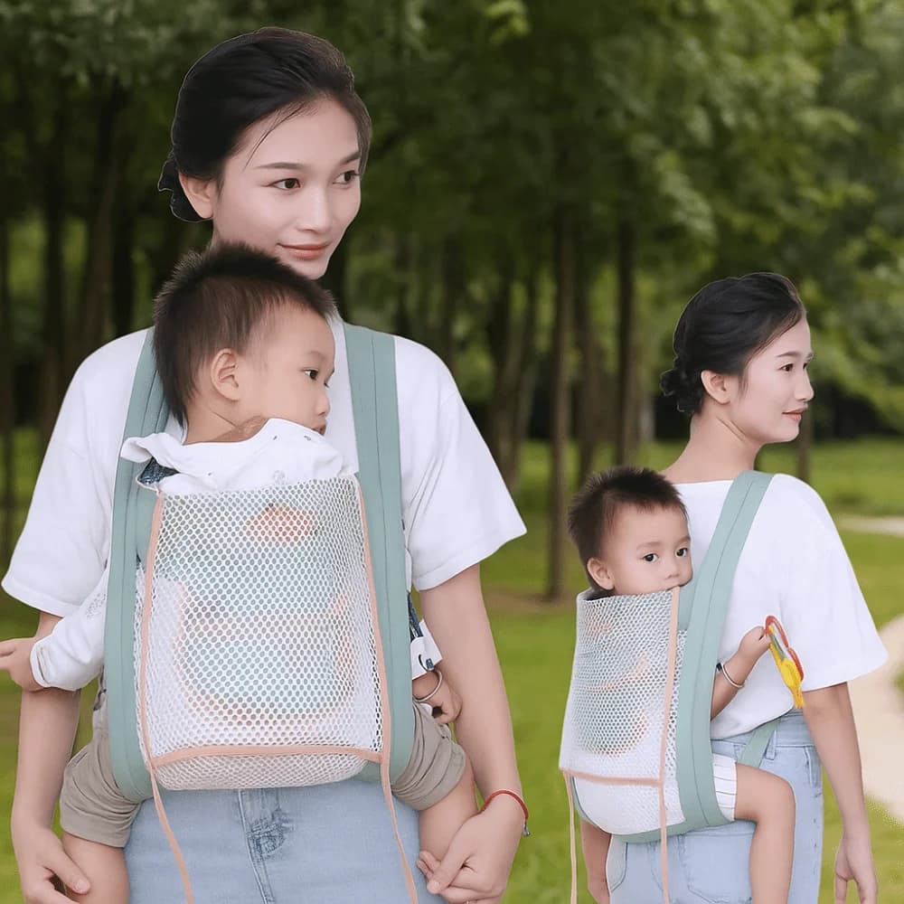 Ergonomic Baby Carrier Head Support Net Cross Straps Newborn Sling Wrap Double-sided Breathable Infant Backpacks Holder Mom