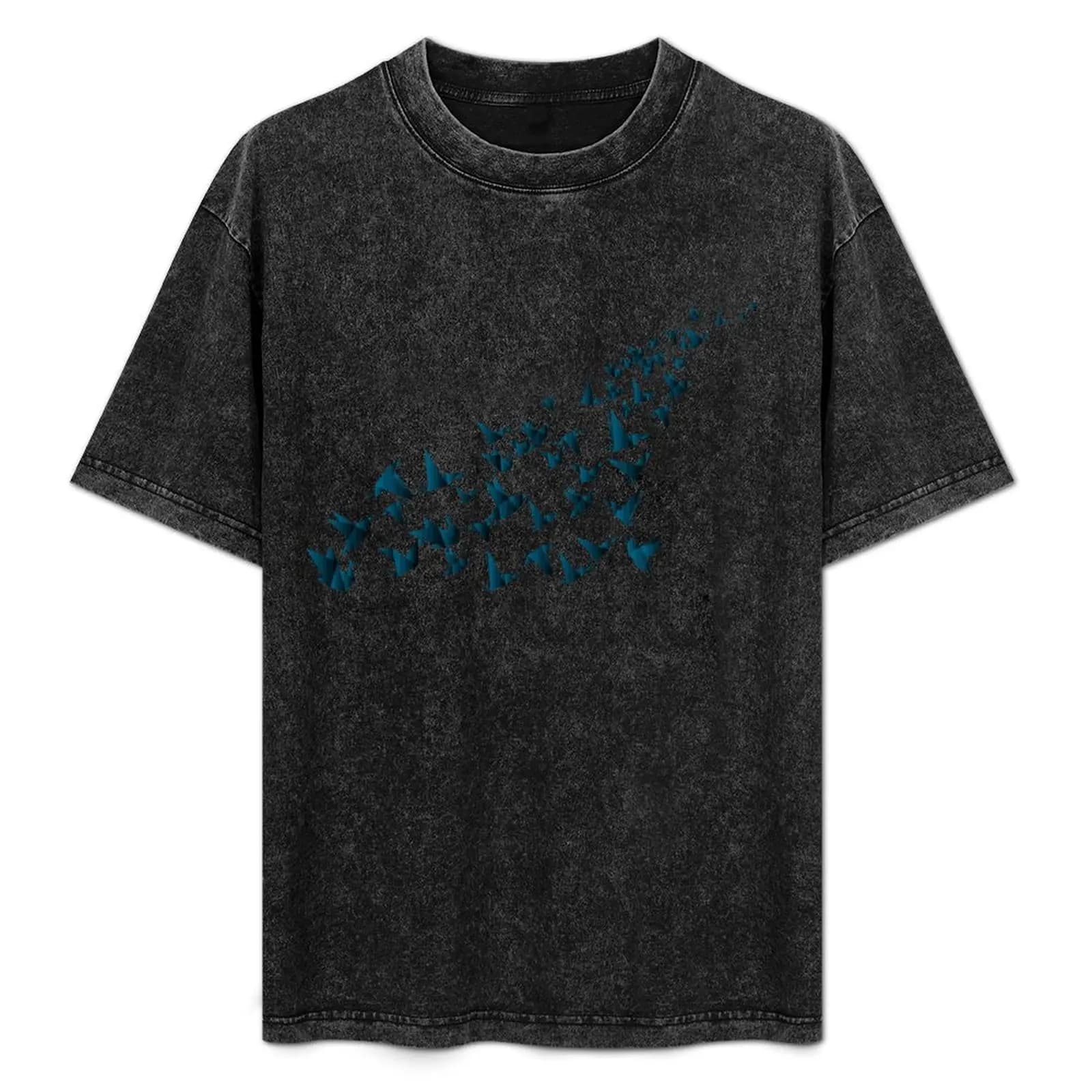 Vintage Japanese Origami Paper Bird Crane T-Shirt Trendy Casual Short Sleeve Shirt