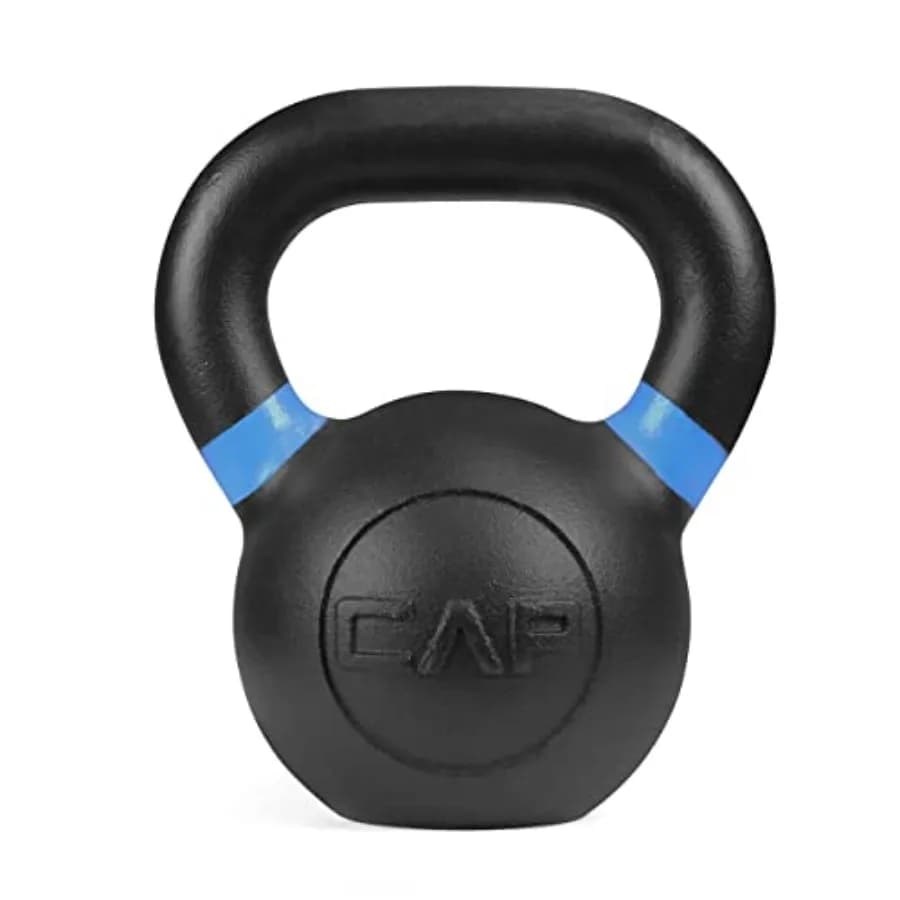Kettlebell Verniciati a Polvere Neri Opachi, Pesi per Allenamento di Forza, Condizionamento e Fitness Funzionale in Libbre e Chilogrammi