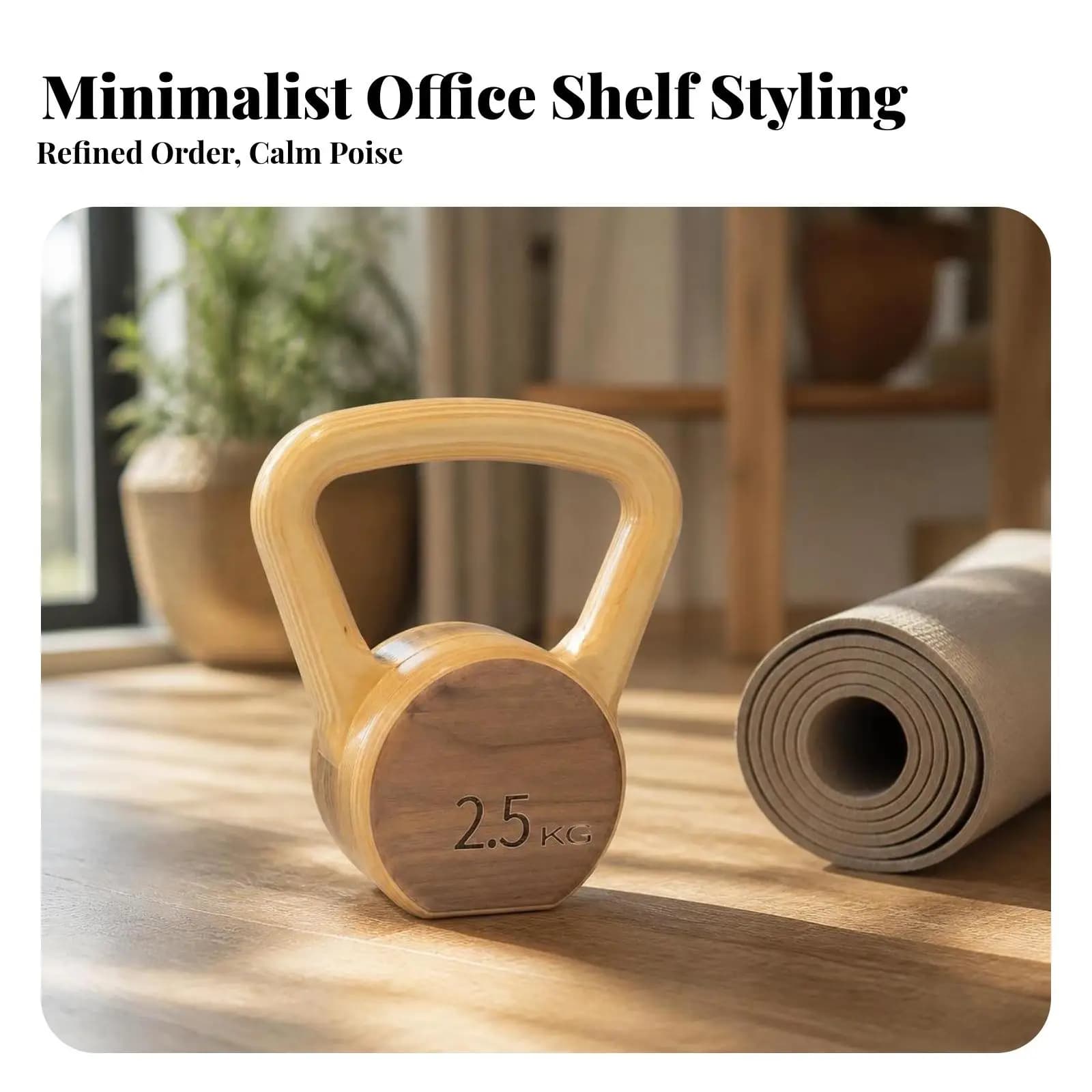 Kettlebell for Fitness Enthusiasts Wooden Handle Compact Weight for Versatile Home Workout Sessions