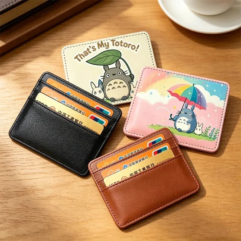 Portafoglio Sottile Totoro per Carte d'Identità e Bancarie, per Uomo e Donna, con Motivo Anime Cartoon, Porta Carte, Custodia Protettiva, Regalo