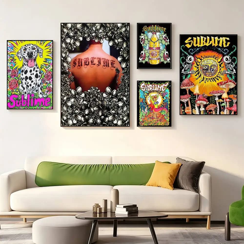 S-Sublime Classic Band Posters Wall Art Retro Painting Home Room Cafe Club Dorm Wall Decor