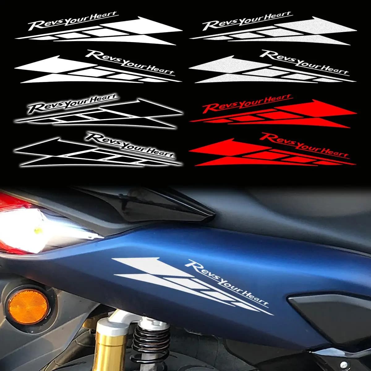 2PCS Riflettente Moto Parafango Anteriore Adesivi In Vinile Moto Lato Corpo Testa Coda Box Accessori Decalcomanie per SMAX XMAX TMAX NMAX
