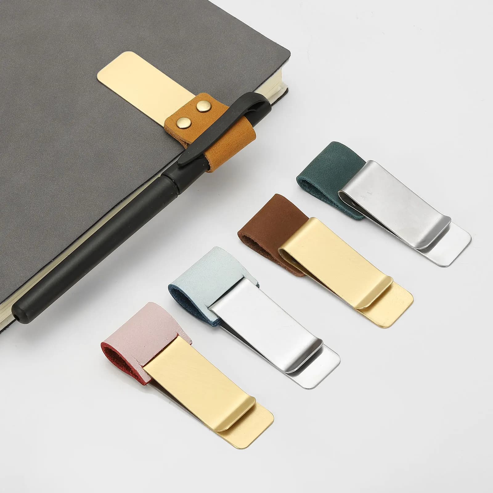 Pen Loop for Notebook, Brass Leather Pencil Holder Pen Clip for Notebook Traveler Journals Planner