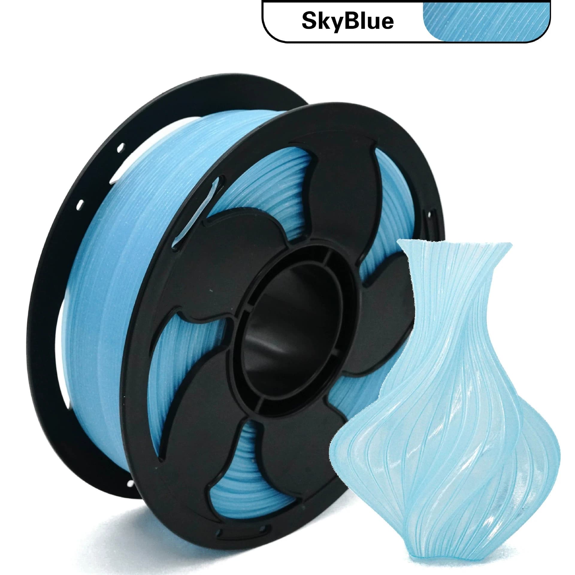 Filamento PLA Cristallo 1.75mm per Stampante 3D, Alta Trasparenza Lucida, Bobina da 1KG, Avvolgimento Ordinato Senza Bolle per Stampanti 3D FDM