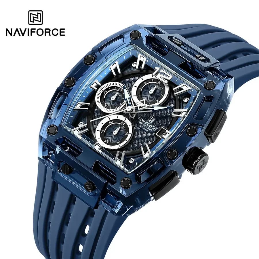 NAVIFORCE NF7105 men's watch high quality quartz watch with waterproof Silicone tape with light date sports wrist watches