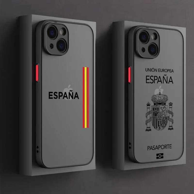 Spanish Spain LOGO Passport Phone Case For iPhone 17 16 15 18 Pro Max Case 14 13 12 11 Pro Max 16e 17e Air XS XR 7 8 Plus Cover