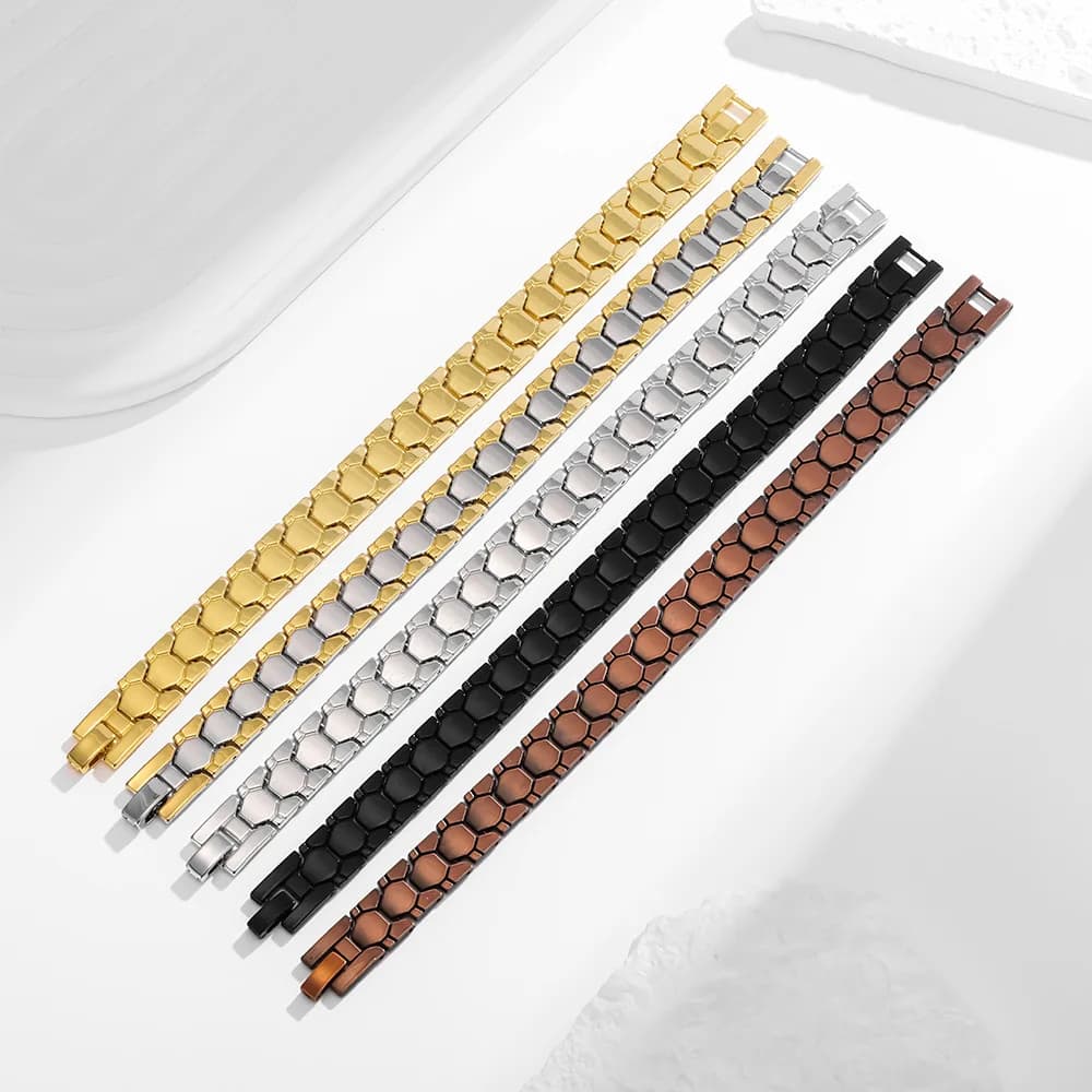 Bracciale regolabile magnetico in lega ecologica con strass, 1 pezzo/lotto, per uomo e donna, da indossare tutti i giorni, idea regalo per amici