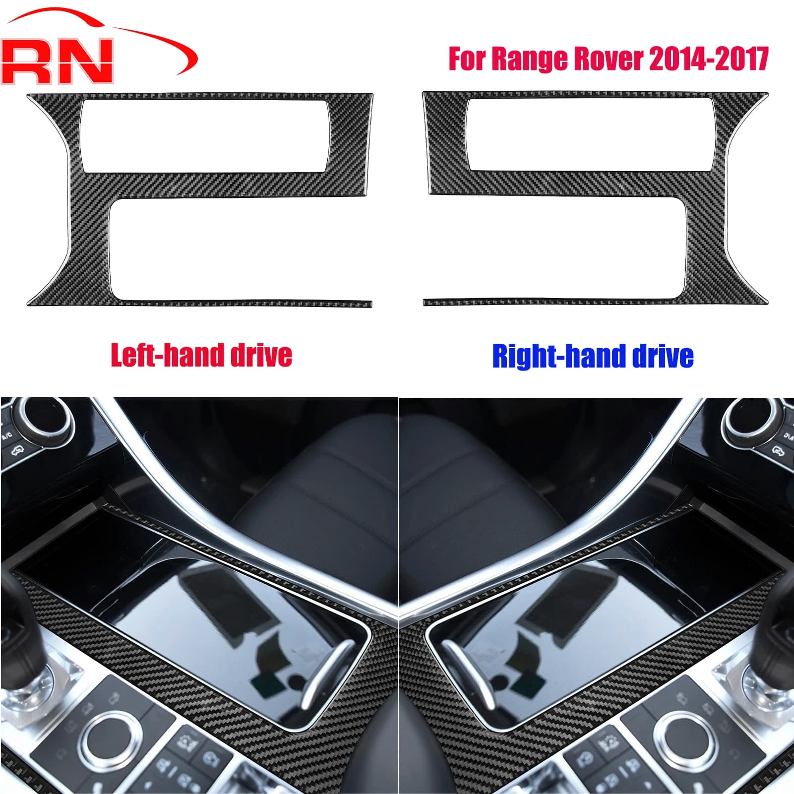 Per Range Rover 2014-2017 Pannello ingranaggi centrale per auto in fibra di carbonio modificata Trim Piano Nero Accessori Adesivo