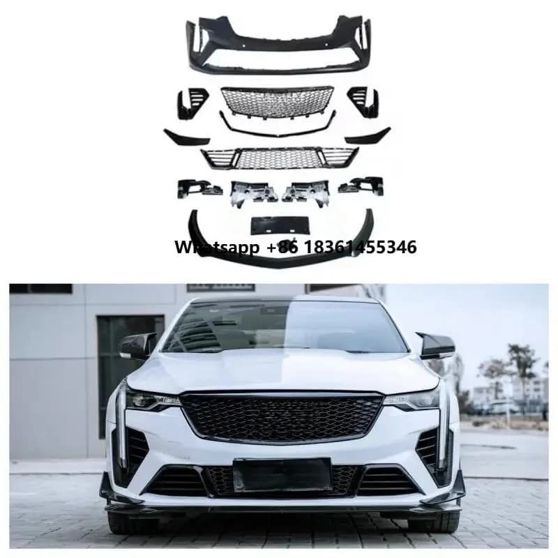 Auto Body Kit PP Plastic Front Bumper Diffuser Cadill Front Grille C T4 Upgrade Blackwin Car Parts Accessories