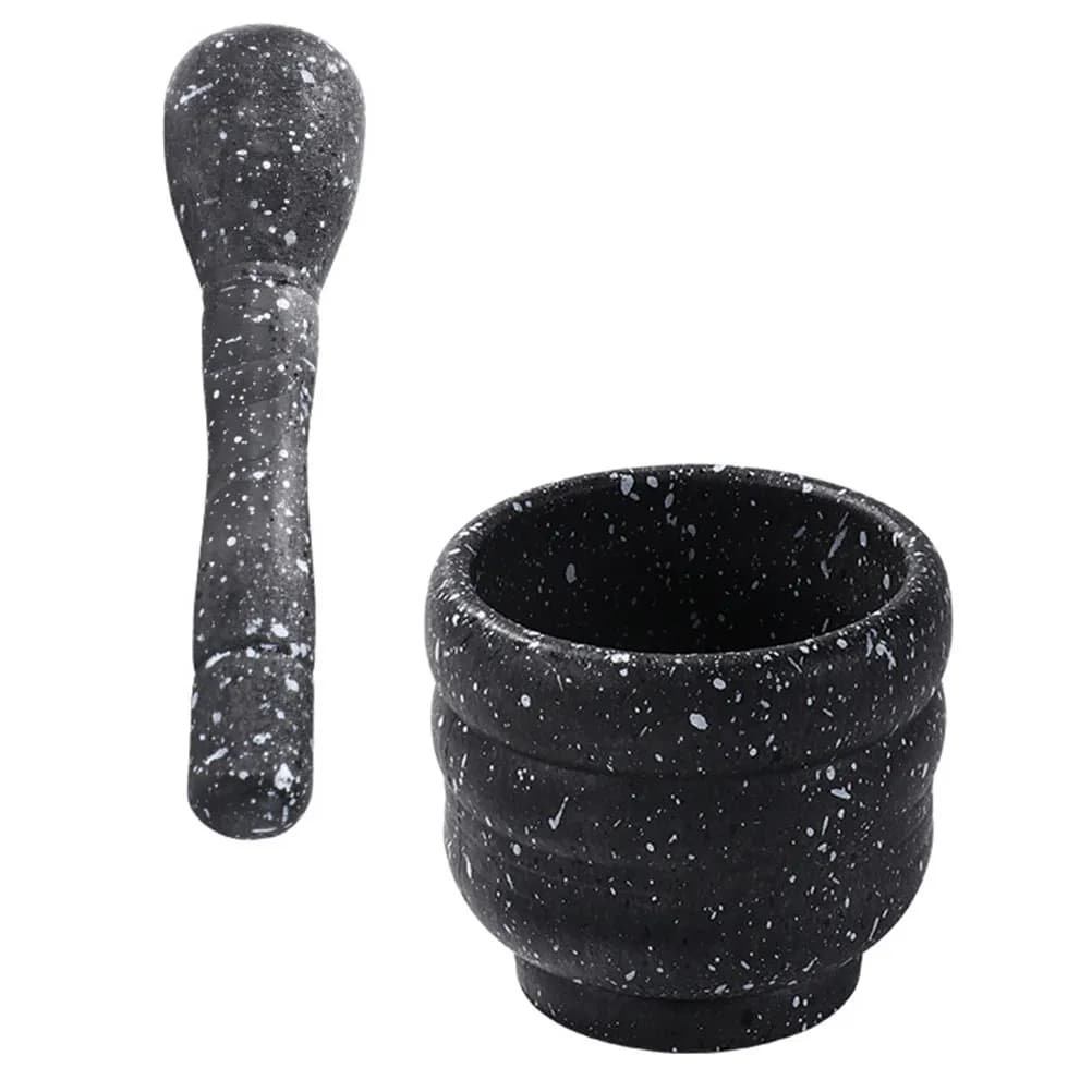 Set di Utensili per Macinare l'Aglio, Mortaio Ergonomico con Pestello per Aglio, Zenzero, Spezie, Pillole, Polveri, Gadget da Cucina