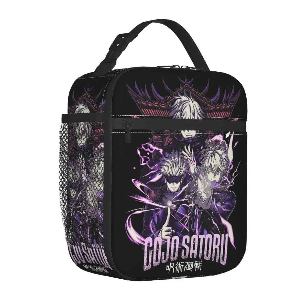 Anime Gojo Satoru JJK Borsa per il pranzo isolata Contenitore per il pranzo termico Grande scatola per il pranzo Tote Uomo Donna Lavoro Picnic