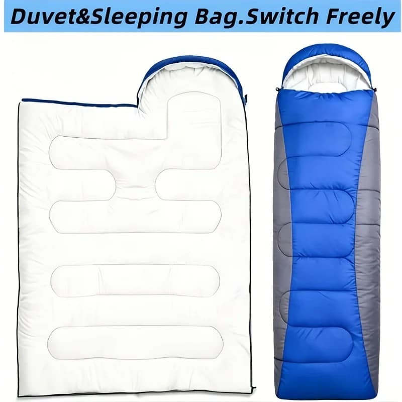 Lightweight Warm All Season Mummy Sleeping Bag 2 in 1 Convertible Sleep Pad Blanket for Outdoor Camping Backpacking