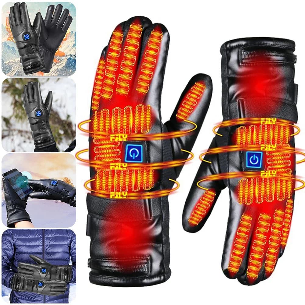Guanti invernali elettrici ricaricabili Guanti touchscreen termici impermeabili Guanti per climi freddi per ciclismo da sci da moto all'aperto